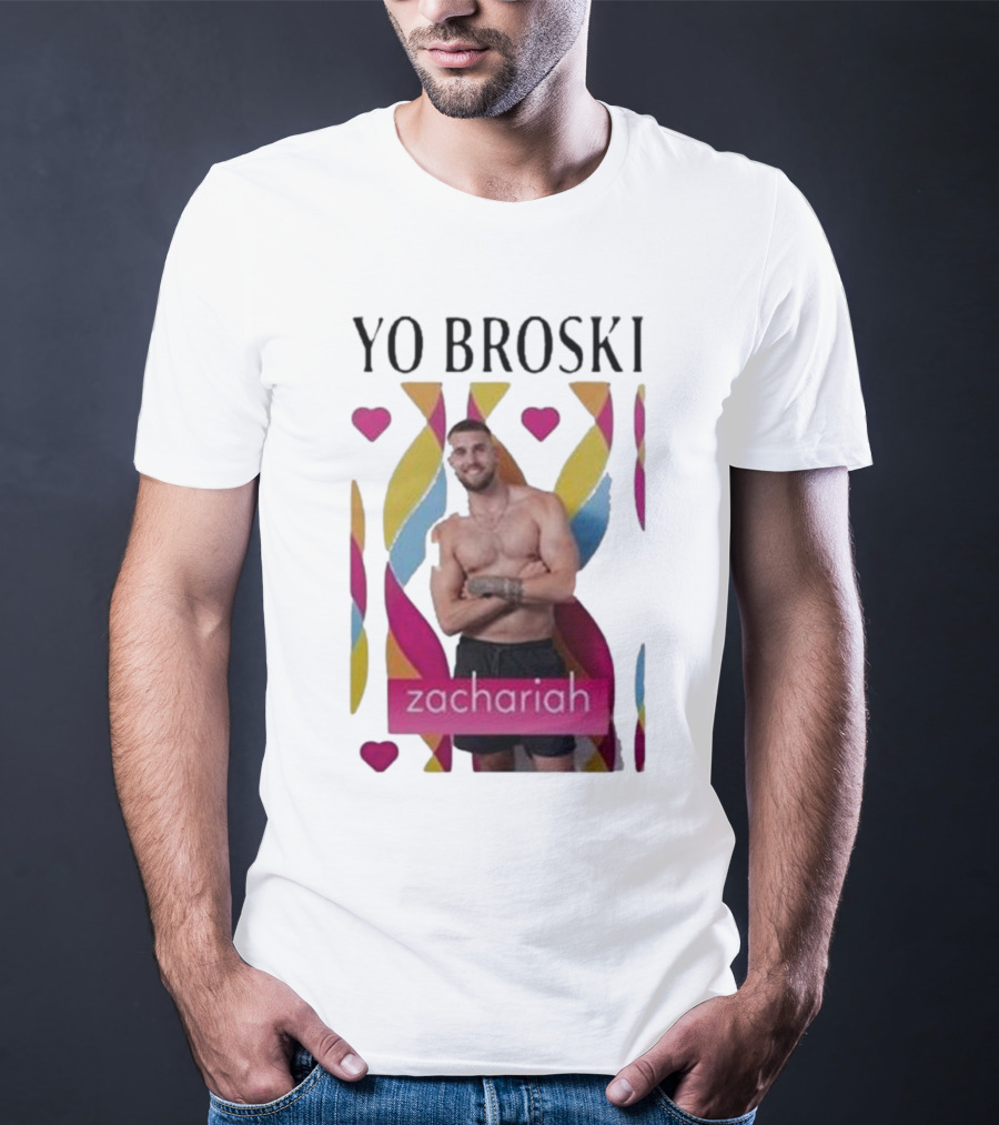 Yo Broski Zachariah Colorful Abstract Hearts T-Shirt