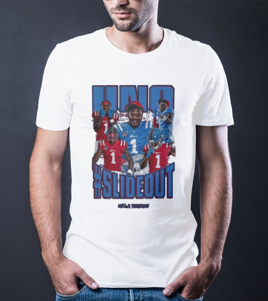 UNO Williams #Slideout Football Tribute In Red And Blue T-Shirt