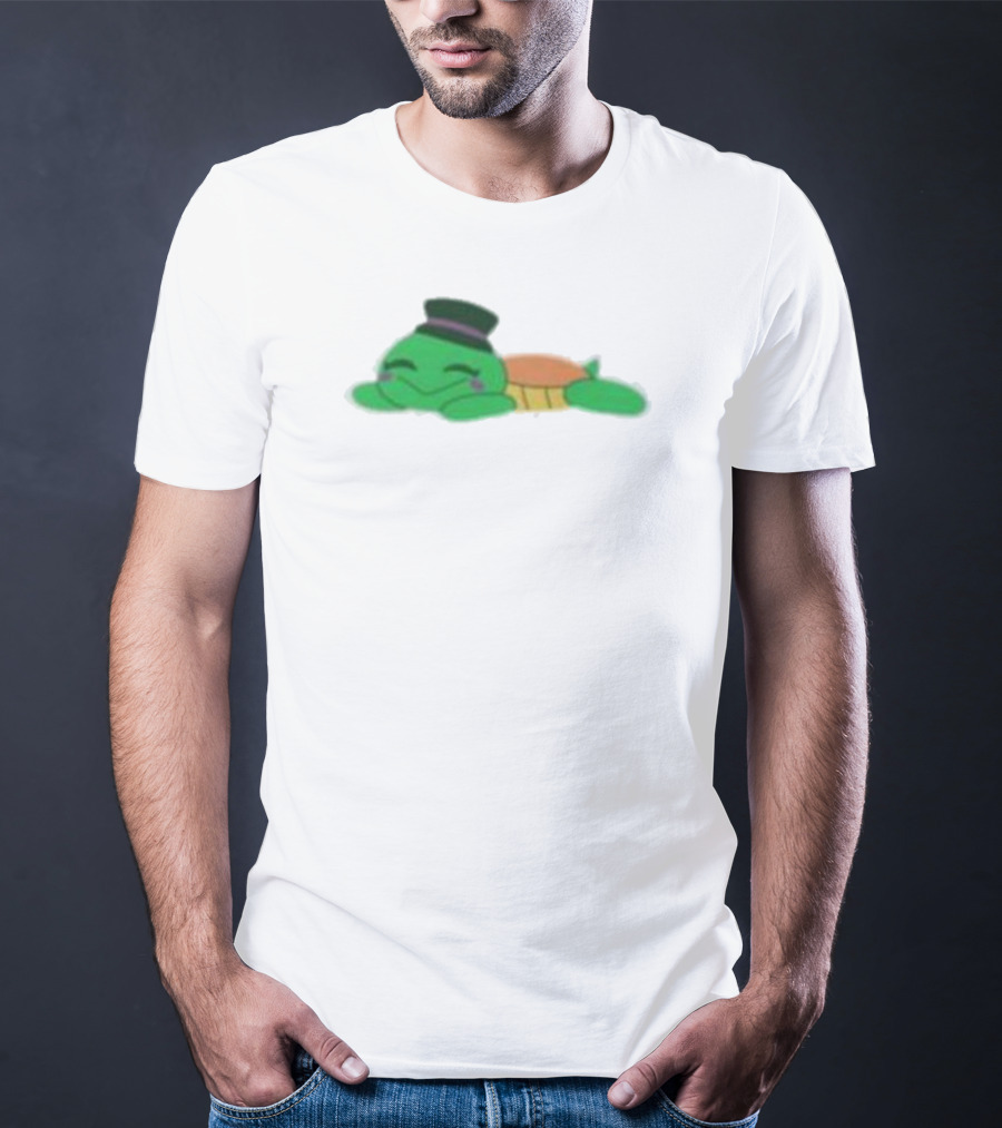 Mr Springs Sleepy Turtle Cute Cartoon Top Hat T-Shirt