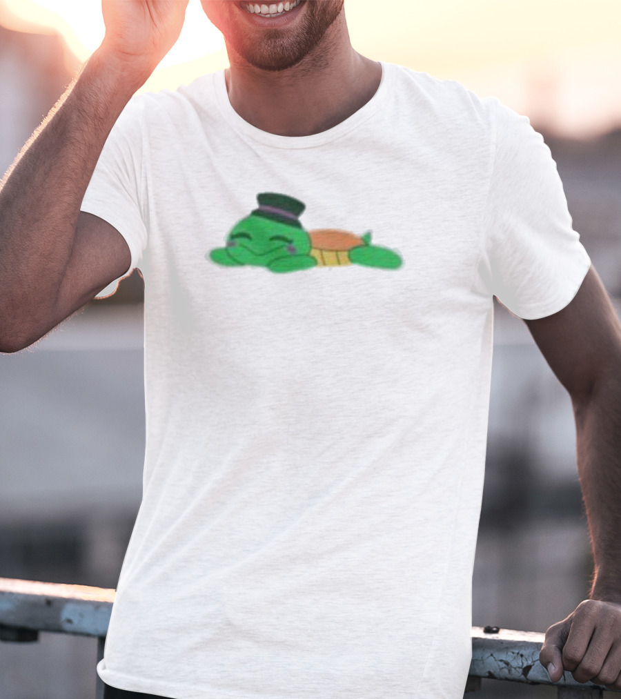 Mr Springs Sleepy Turtle Cute Cartoon Top Hat T-Shirt