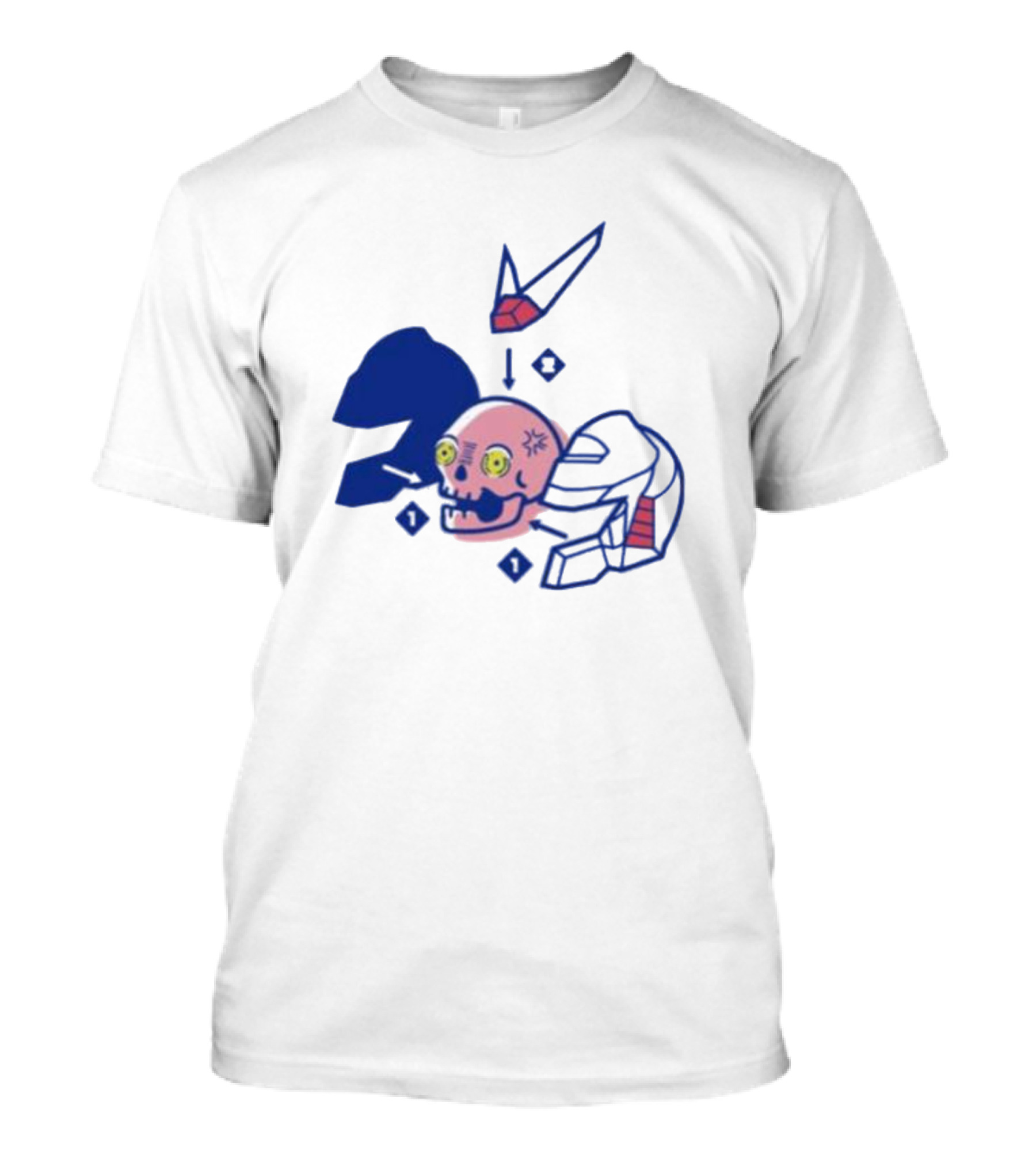 Pewdiepie Merch Represent Mecha Skull Helmet Anatomy T-Shirt