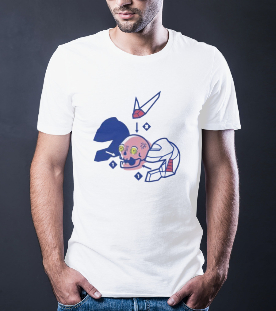 Pewdiepie Merch Represent Mecha Skull Helmet Anatomy T-Shirt