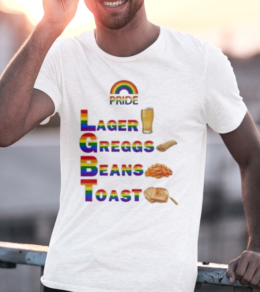 Pride Rainbow Lager Greggs Beans Toast Icons T-Shirt