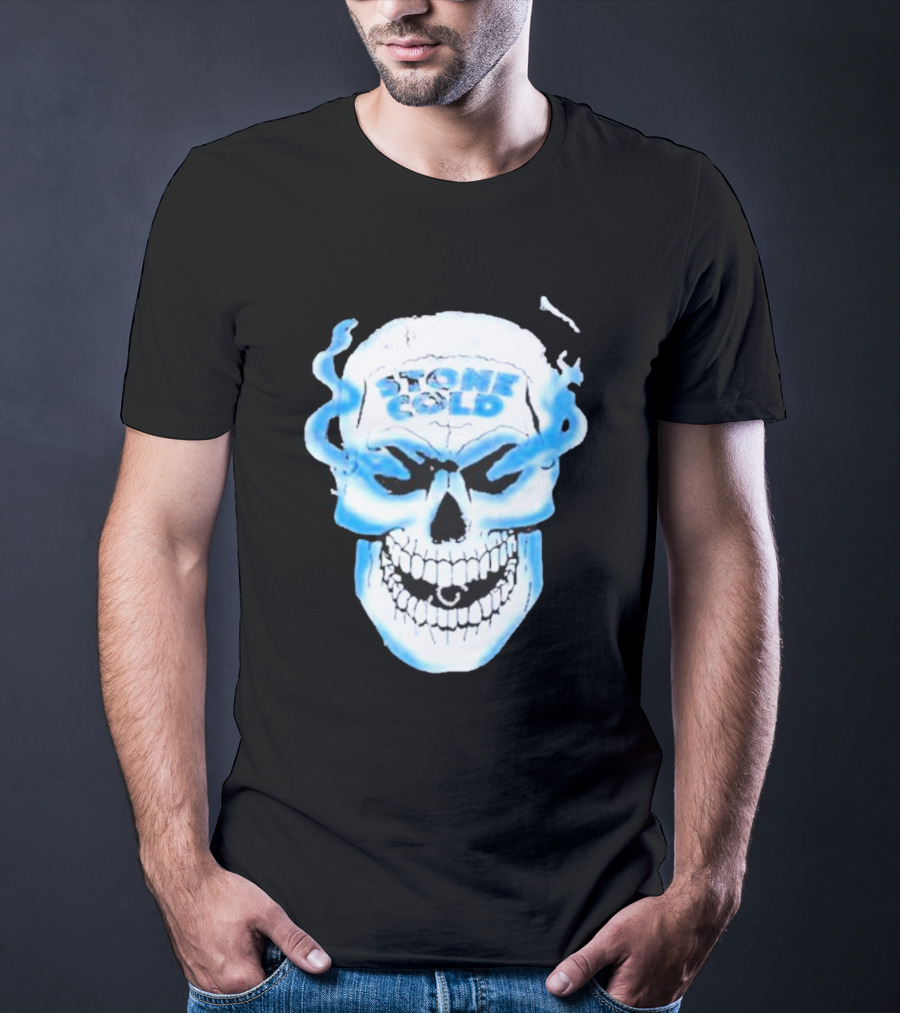 De Paul Wearing Stone Cold Steve Austin Smoking Skull T-Shirt