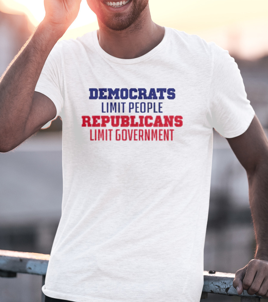 Democrats Limit People Republicans Limit Government Blue T-Shirt