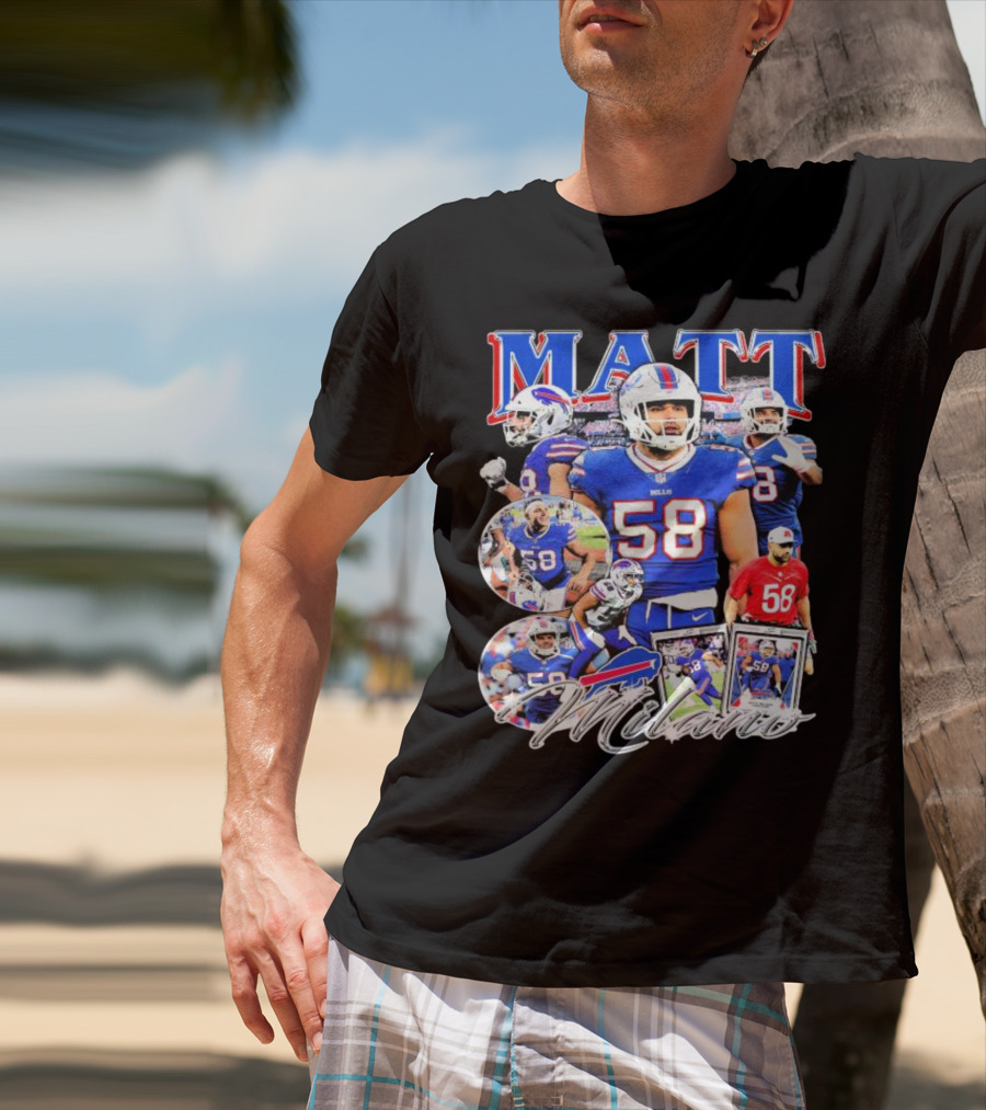 Buffalo Bills NFL Matt Milano 58 Football Highlights T-Shirt