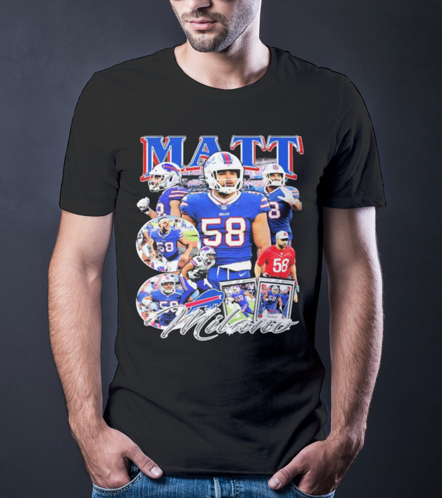 Buffalo Bills NFL Matt Milano 58 Football Highlights T-Shirt