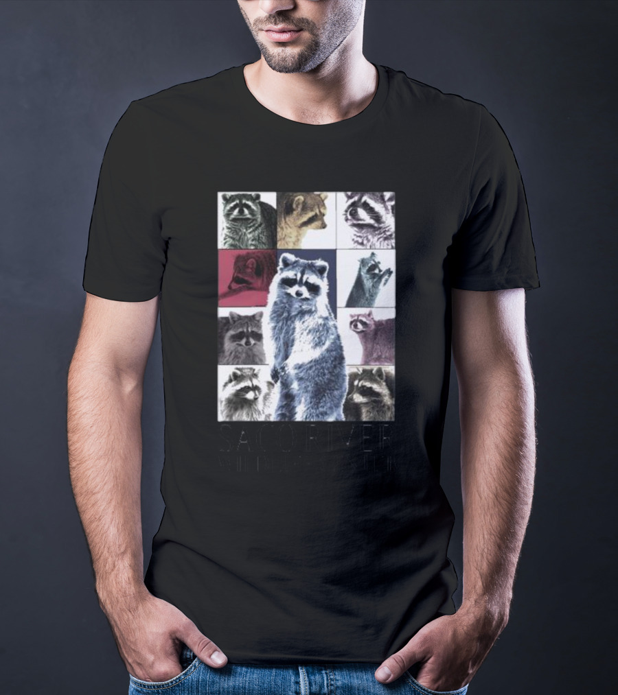 Raccoons Through The Eras Saco River Wildlife Center Wildlife Appreciation T-Shirt