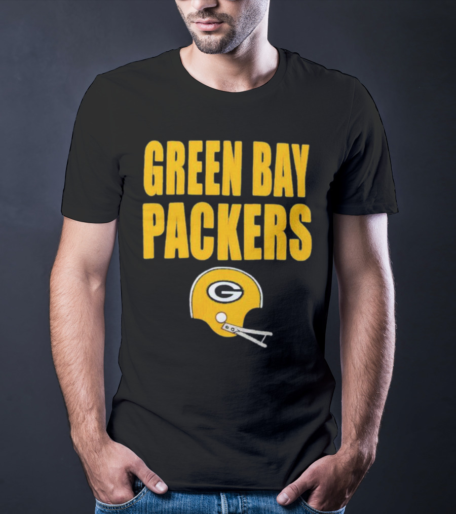 Green Bay Packers Helmet Logo And Text Football Fan Gear T-Shirt
