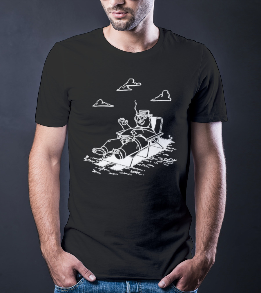 SMOKEY Bear Relaxing Lounge Clouds Smoking Chair T-Shirt