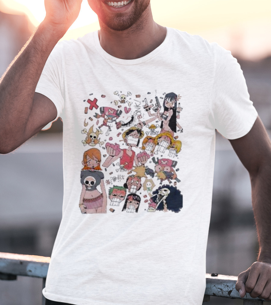 Worldofdarko One Piece Character Collage Animation T-Shirt