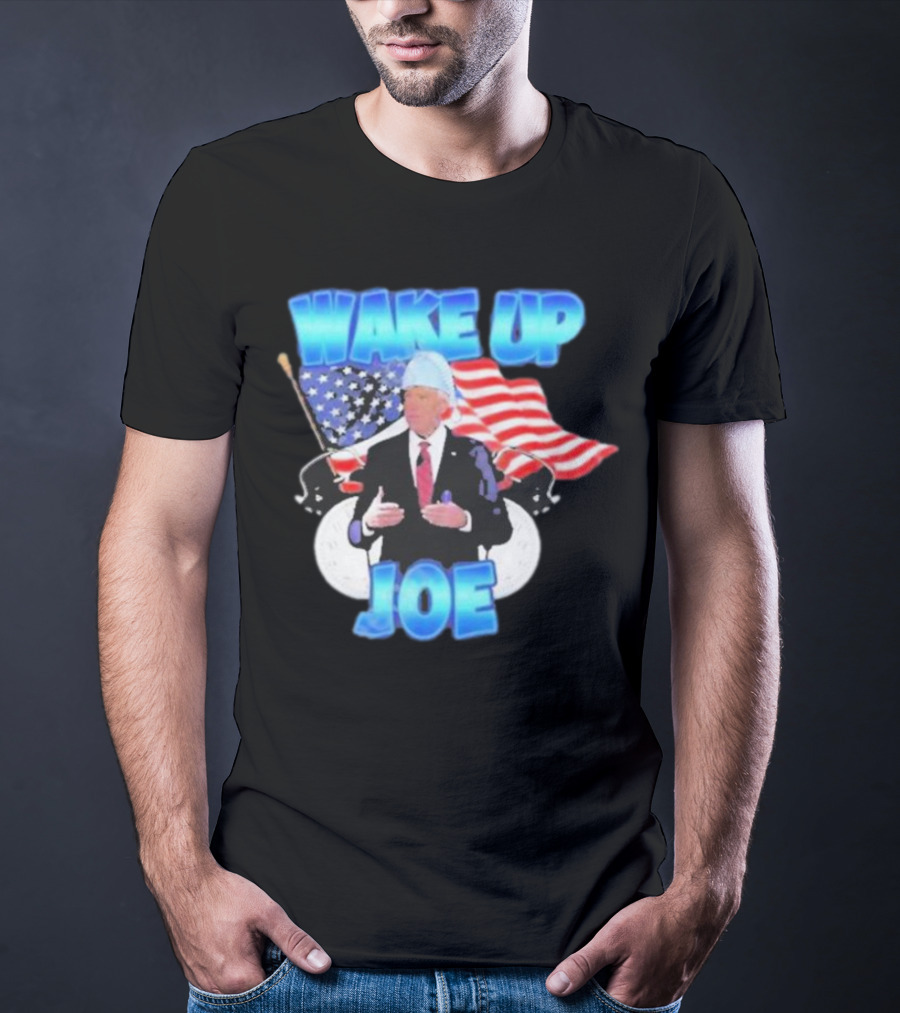 Designedbytheboys Wake Up Joe American Flags Patriotic T-Shirt