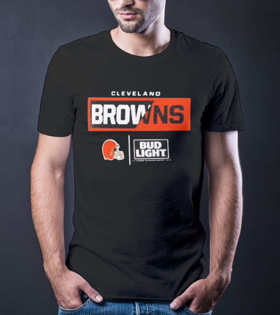 Cleveland Browns Bud Light NFL Partnership With Cleveland Helmet T-Shirt