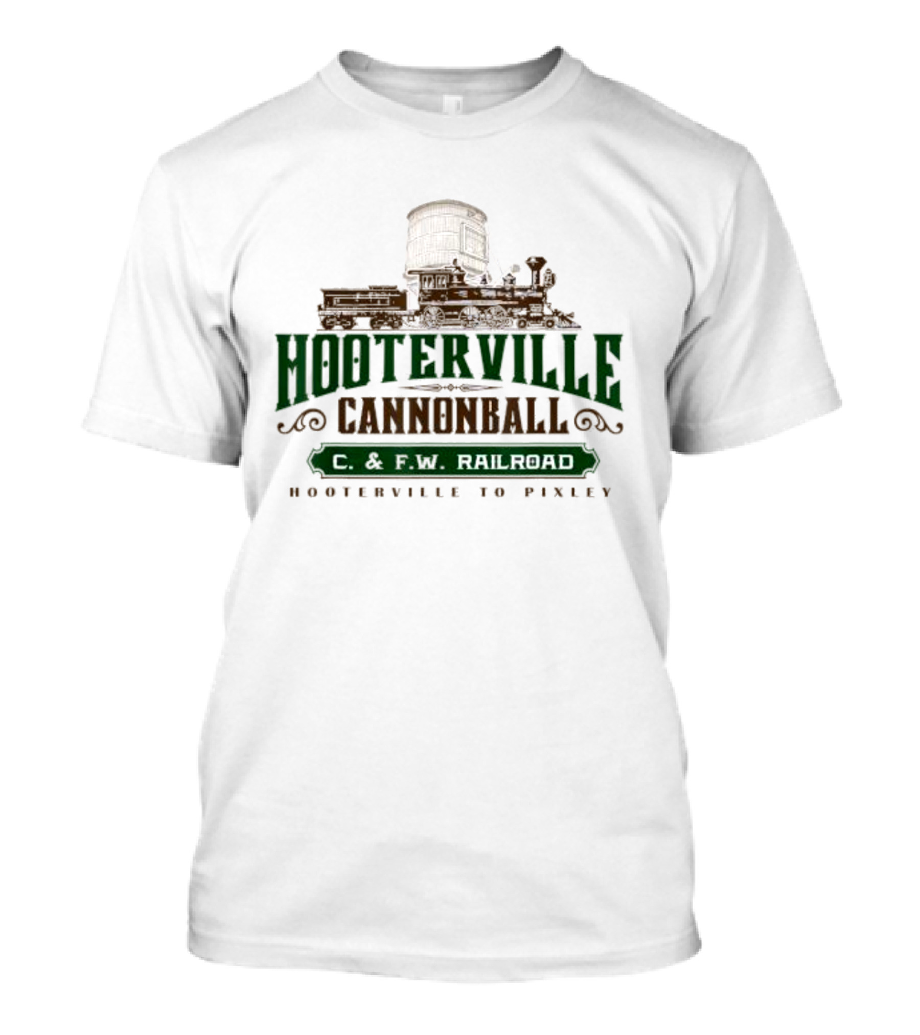 Hooterville Cannonball C. And F.W Railroad Hooterville To Pixley T-Shirt