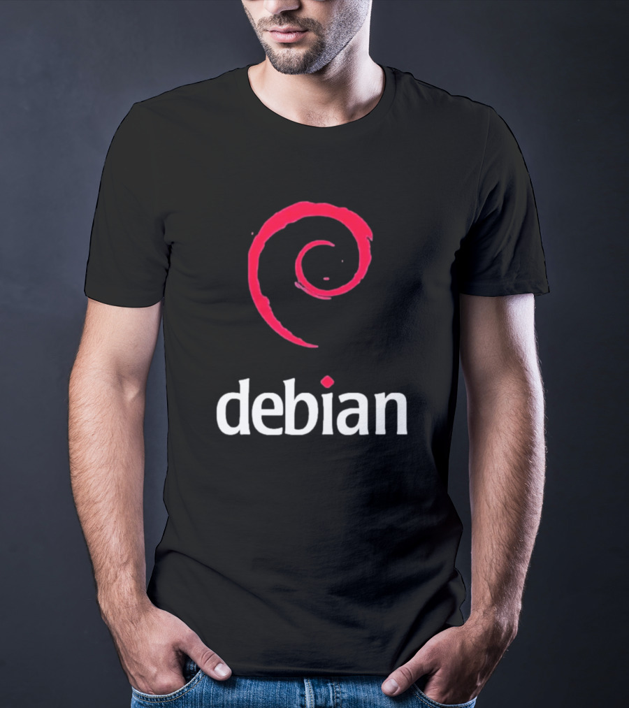 Jeff Geerling Debian GNU Linux Logo Spiral T-Shirt
