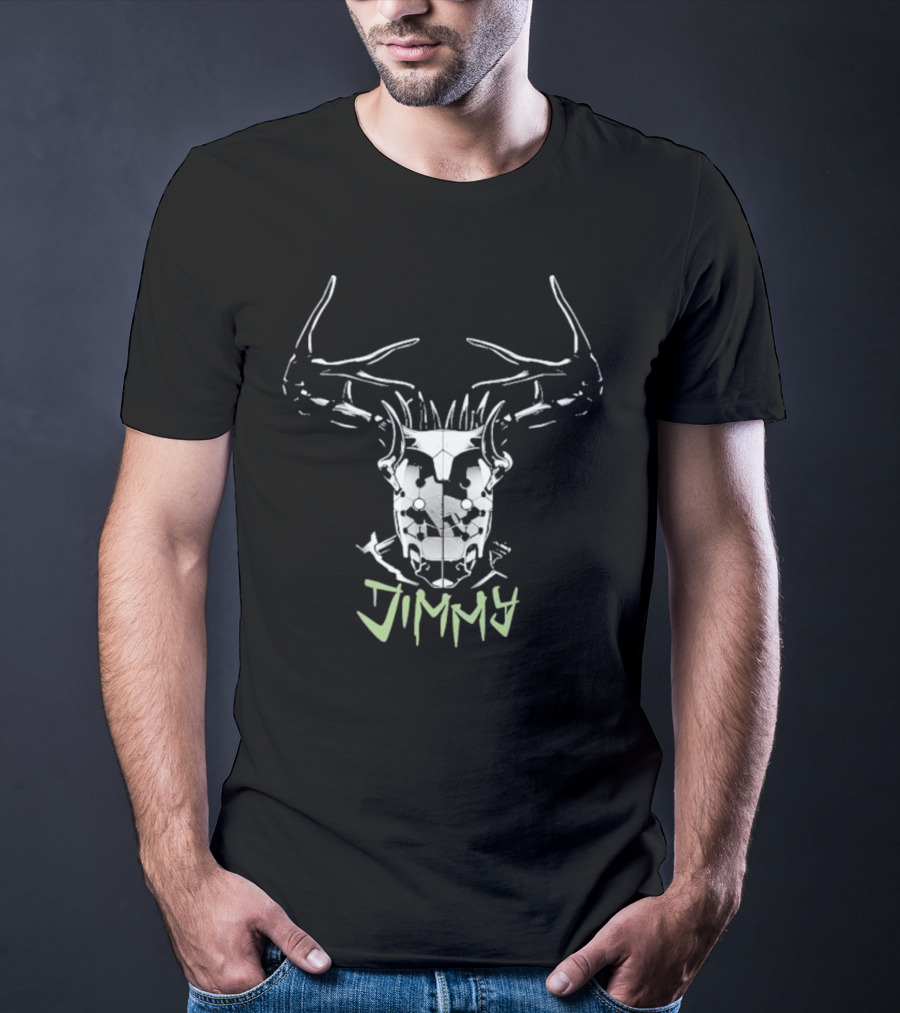 Jimmy Rebel Moon Stag Skull T-Shirt