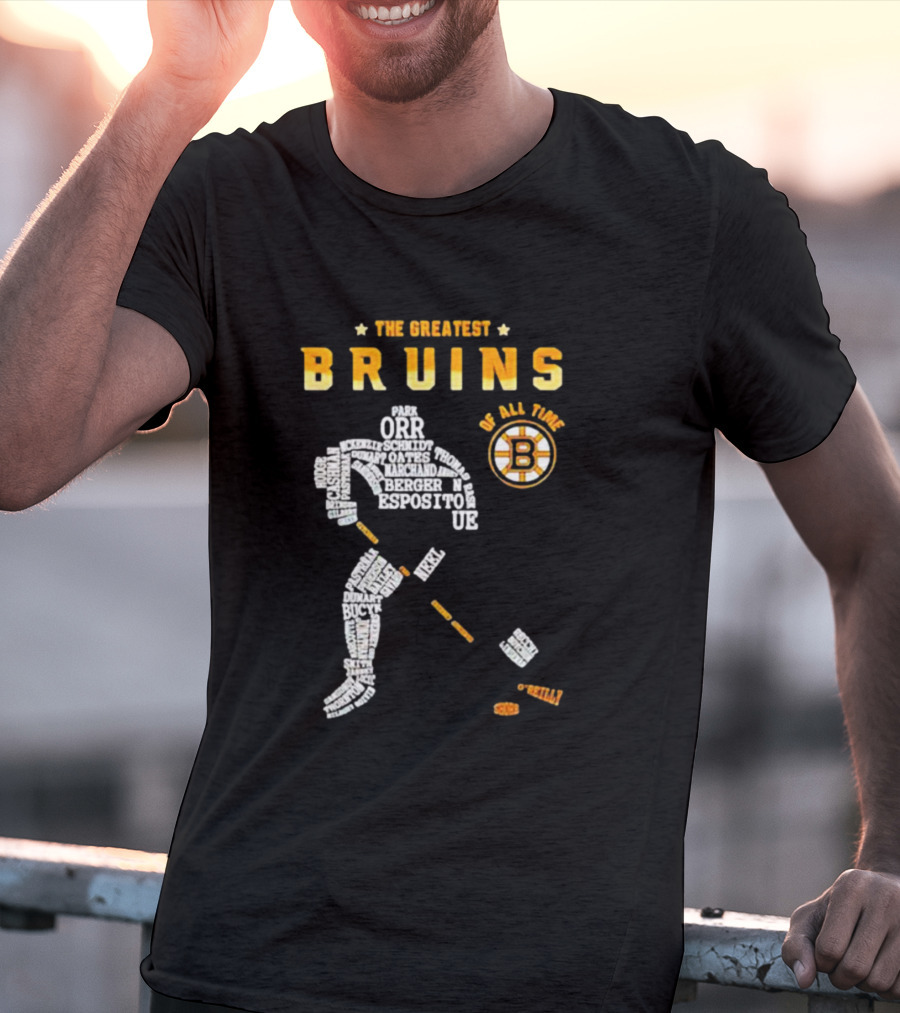 The Greatest Bruins Of All Time Featuring Iconic Names Like Orr And Esposito T-Shirt