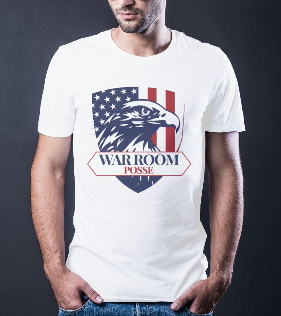 War Room Posse Eagle Shield U.S. Flag Stripes Badge T-Shirt