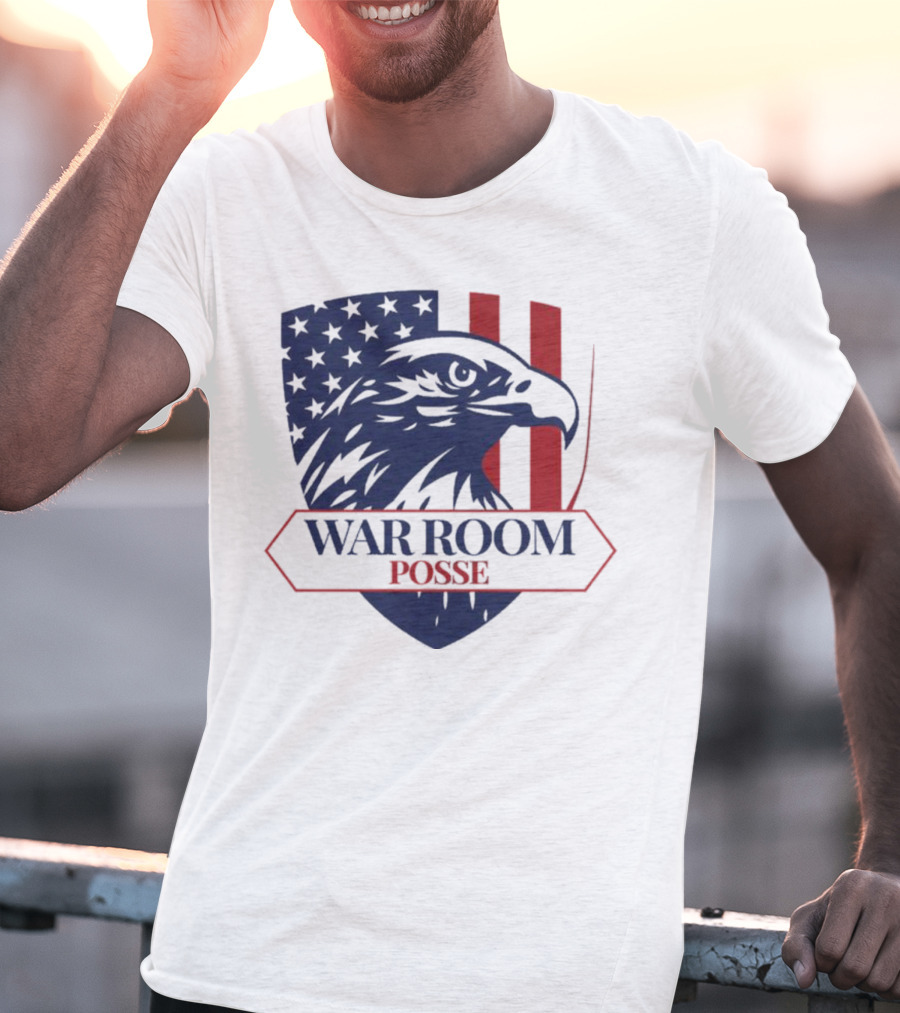 War Room Posse Eagle Shield U.S. Flag Stripes Badge T-Shirt