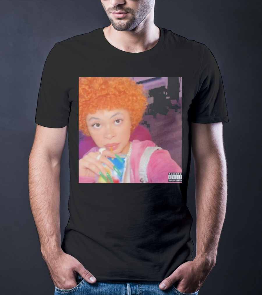 Ice Spice Drinking Colorful Beverage Parental Advisory T-Shirt