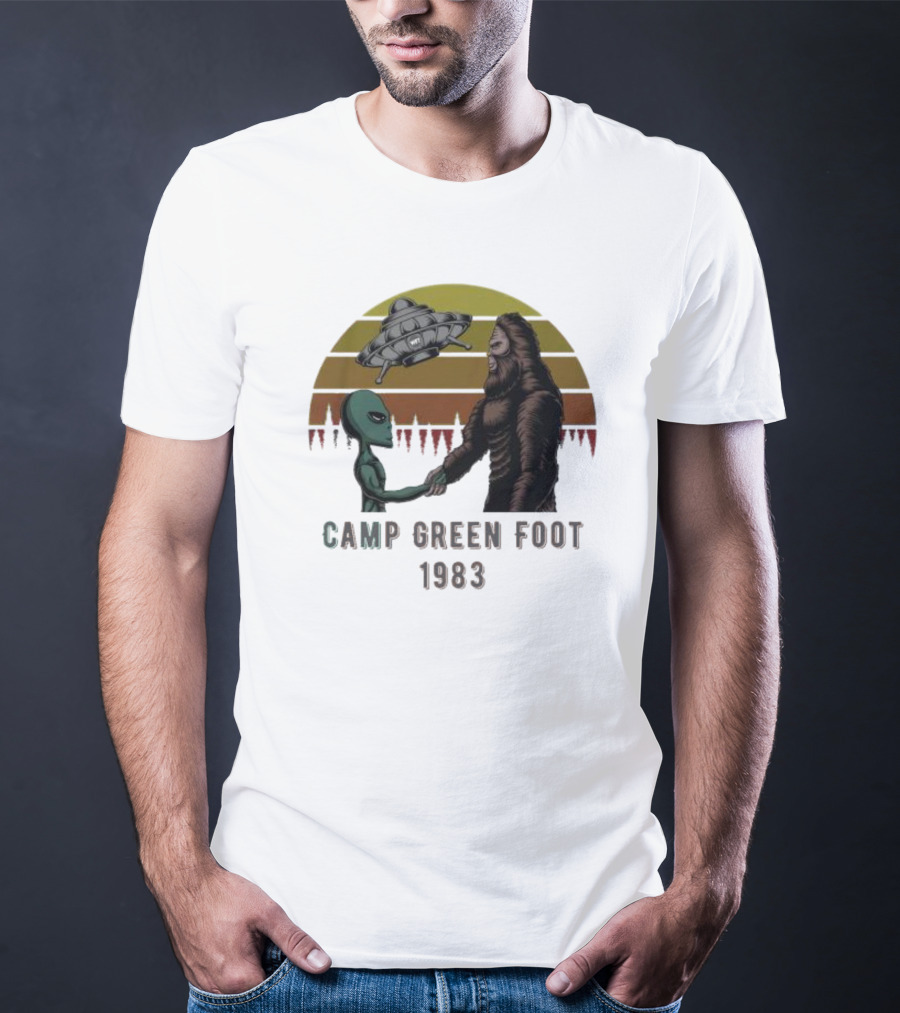 Camp Green Foot 1983 UFO Alien Bigfoot Encounter T-Shirt