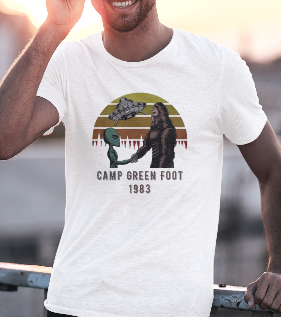 Camp Green Foot 1983 UFO Alien Bigfoot Encounter T-Shirt