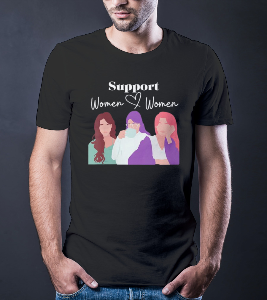 Support Women Love Women Boss Letter Print T-Shirt