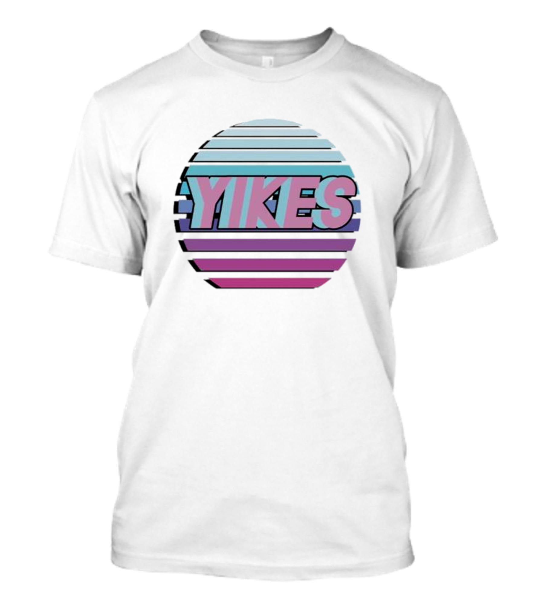 Yikes Retro Pastel Circle Stripe Aesthetic T-Shirt