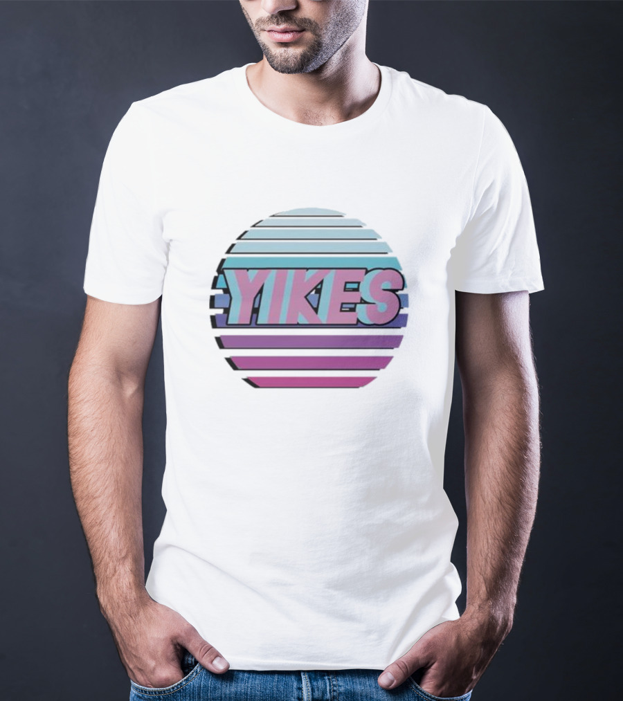 Yikes Retro Pastel Circle Stripe Aesthetic T-Shirt