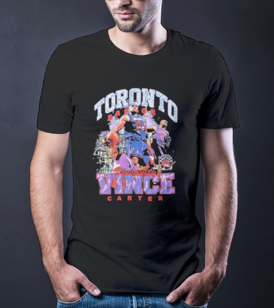 Toronto Raptors Vinsanity Vince Carter Mitchell And Ness Hardwood Classics Bling Concert Player T-Shirt