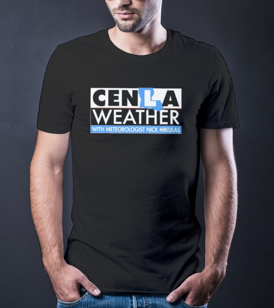 Cenla Weather With Meteorologist Nick Mikulas Louisiana Map T-Shirt