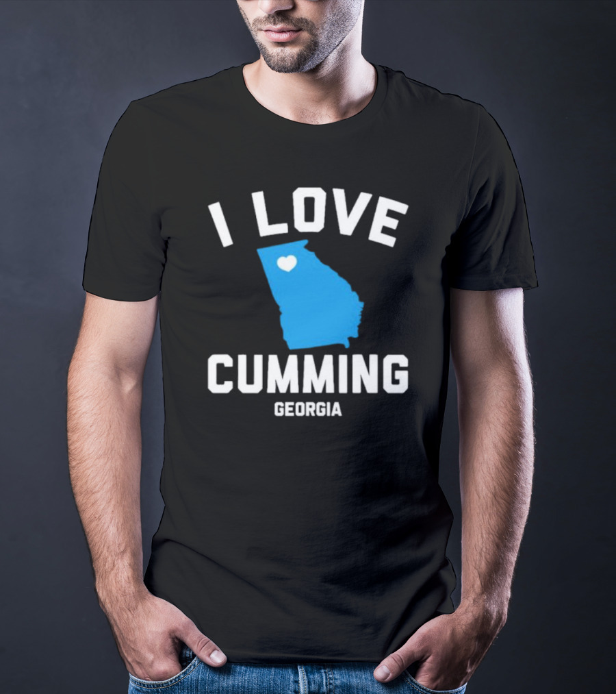 I Love Cumming Georgia Map Heart T-Shirt