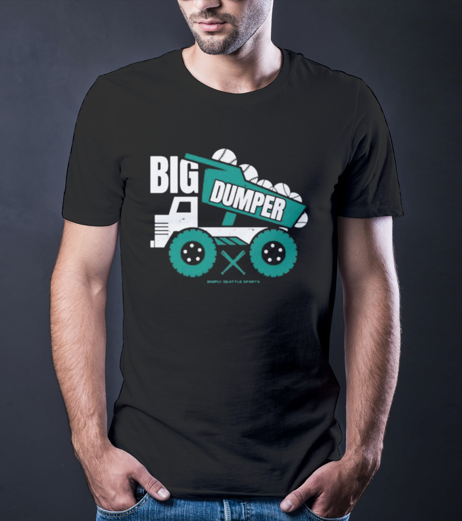 Big Dumper Simply Seattle Sports Truck Baseball T-Shirt