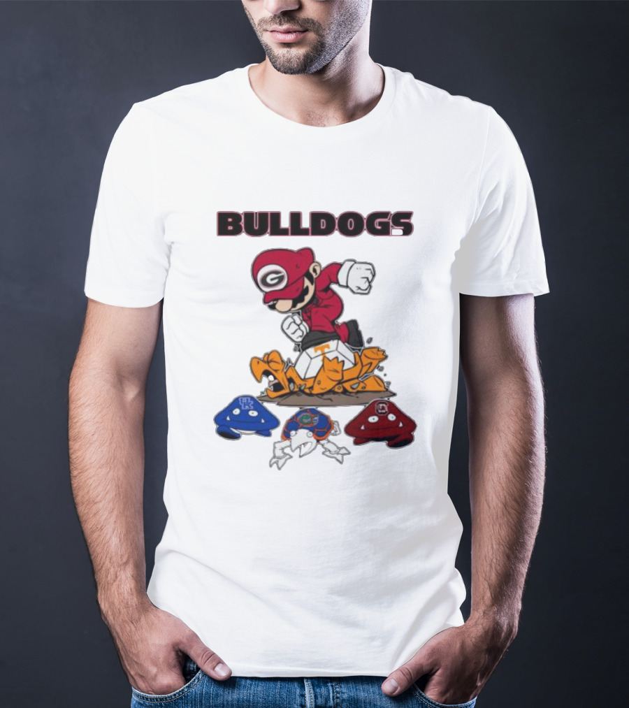 Bulldogs Super Mario Inspired Design With Iconic Gaming Motifs T-Shirt