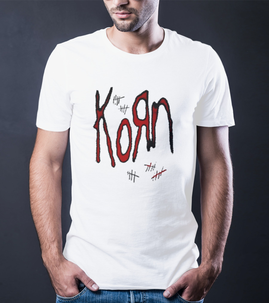 KoЯn Red Logo With Tally Marks T-Shirt