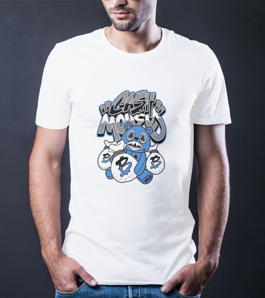 Baws Cash Money Burgundy 5s Teddy Bear With Money Bags T-Shirt