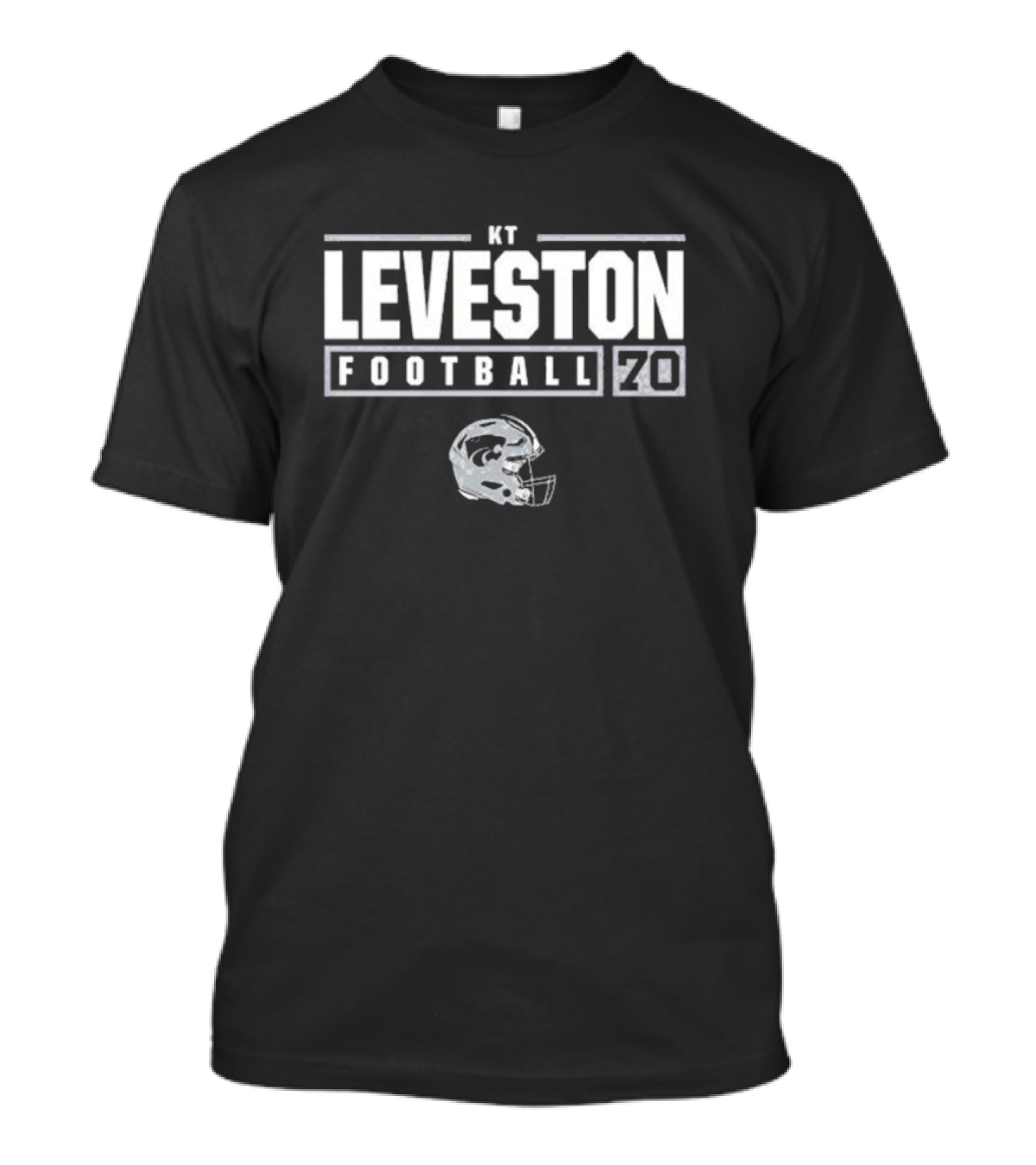 KT Leveston Football 20 K-State Wildcats Helmet T-Shirt