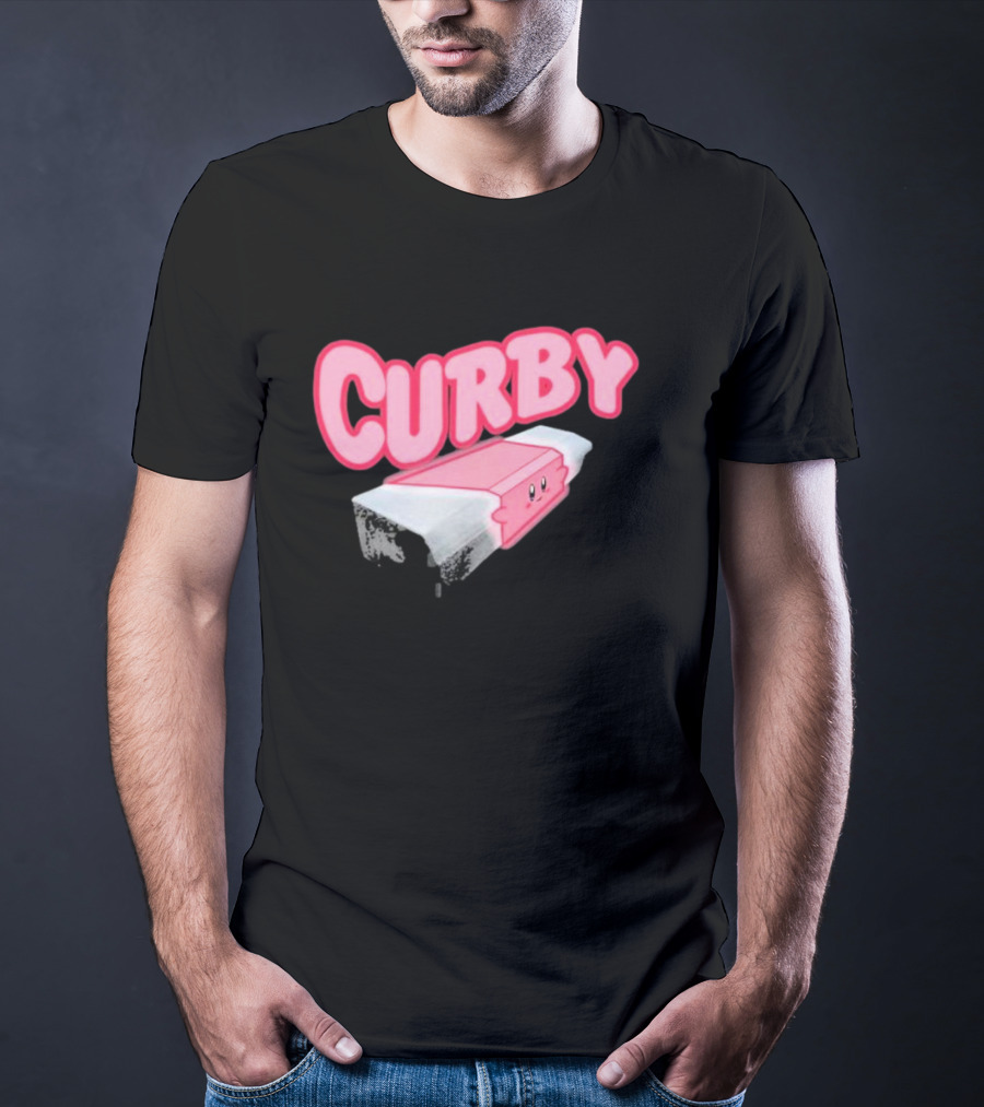 CURBY Pink Brick Character T-Shirt