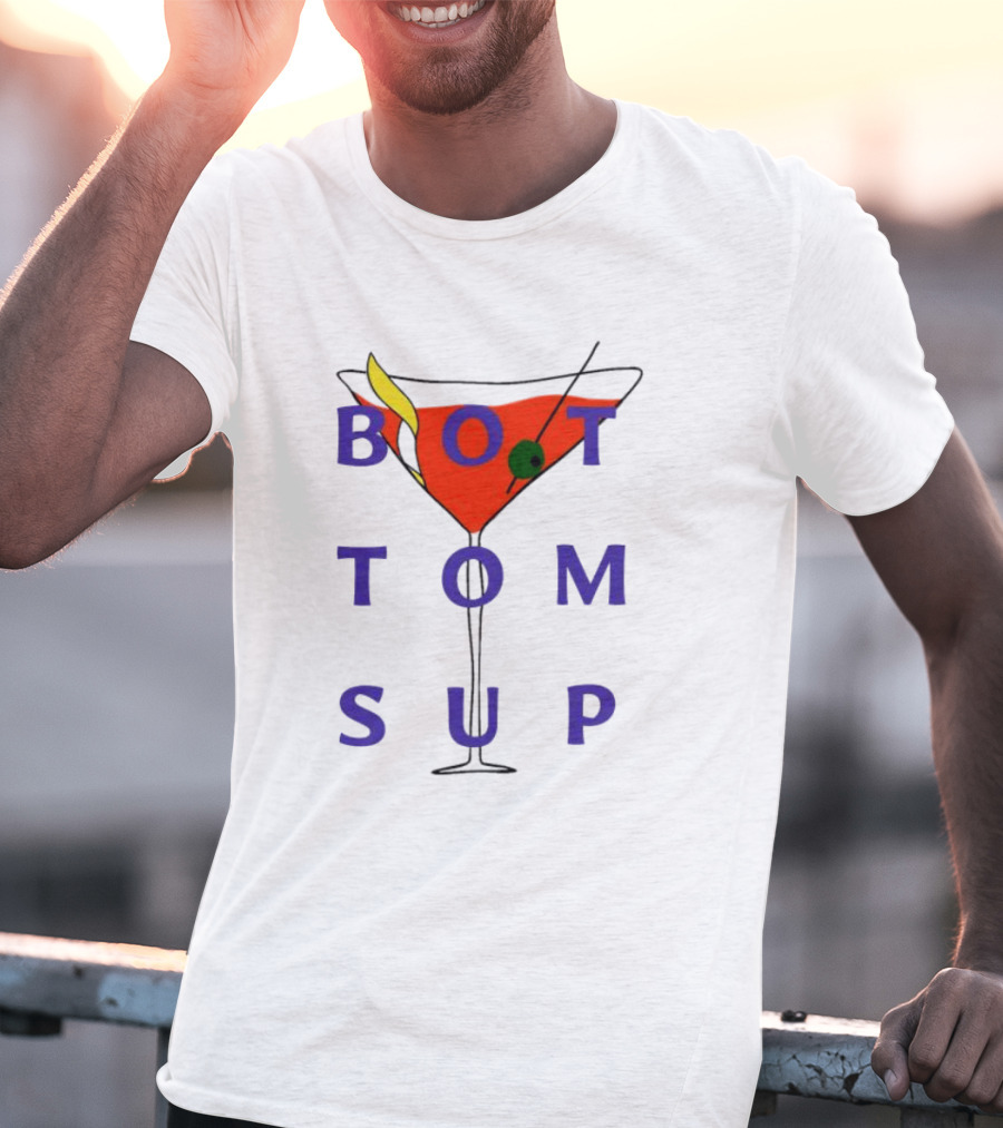 Tyca1 Bottoms Up Cocktail Martini Glass Fun T-Shirt