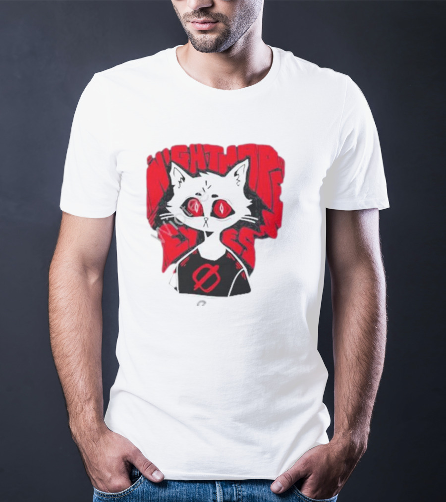 Nightmare Eyes Cat With Red Eyes And Zero T-Shirt