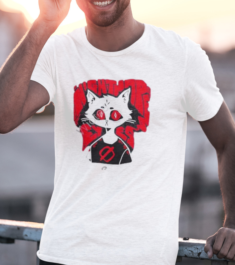 Nightmare Eyes Cat With Red Eyes And Zero T-Shirt