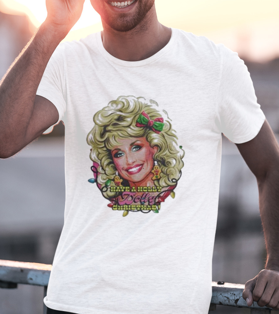 Have A Holly Dolly Christmas With Festive Lights Gingerbread Decor T-Shirt