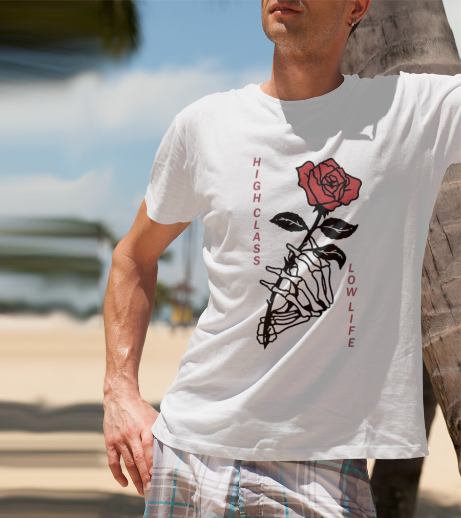 HIGH CLASS LOW LIFE Rose Skeleton T-Shirt