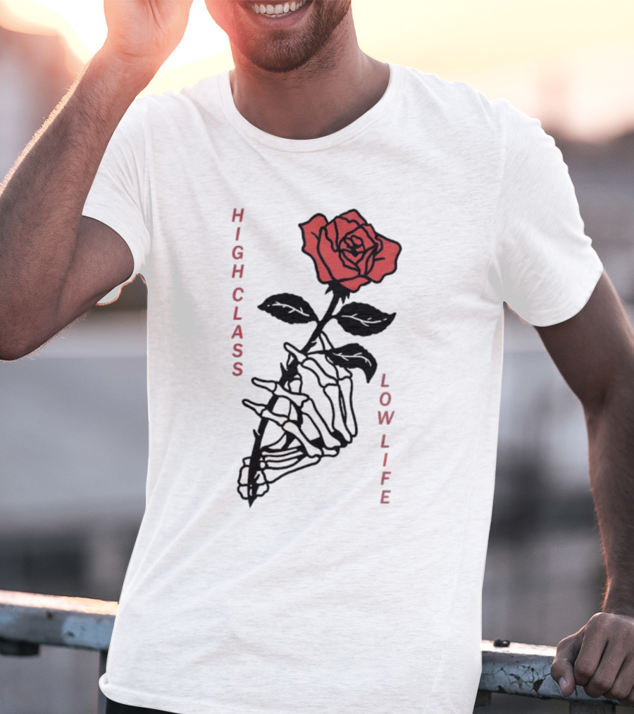 HIGH CLASS LOW LIFE Rose Skeleton T-Shirt