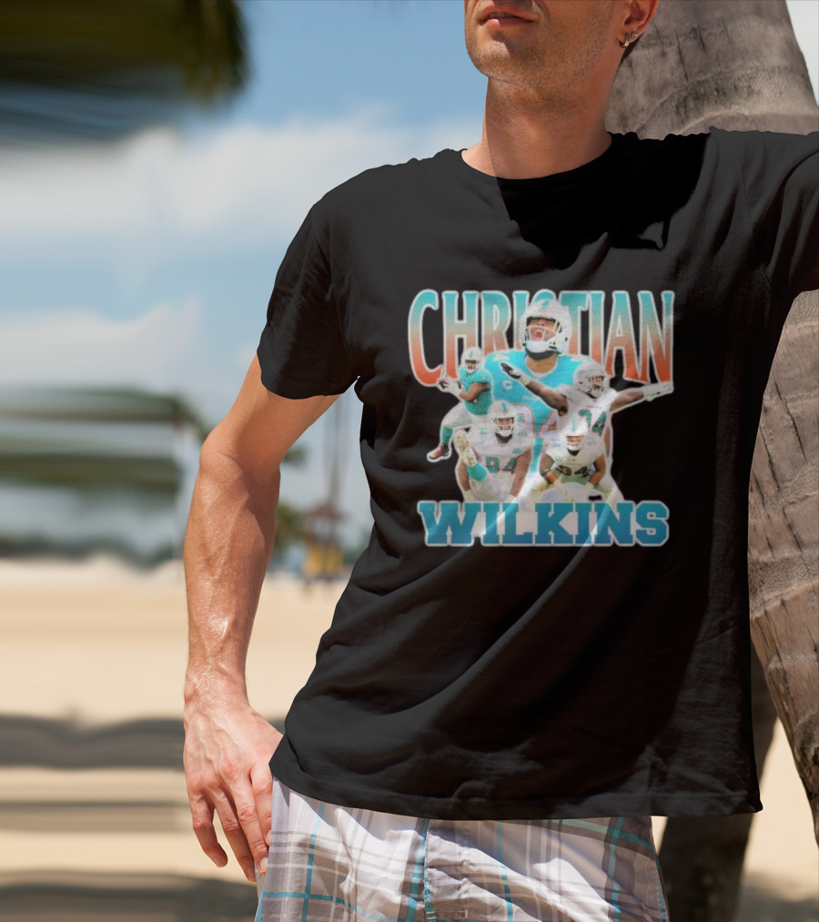Christian Wilkins Miami Dolphins Football Player Collage T-Shirt