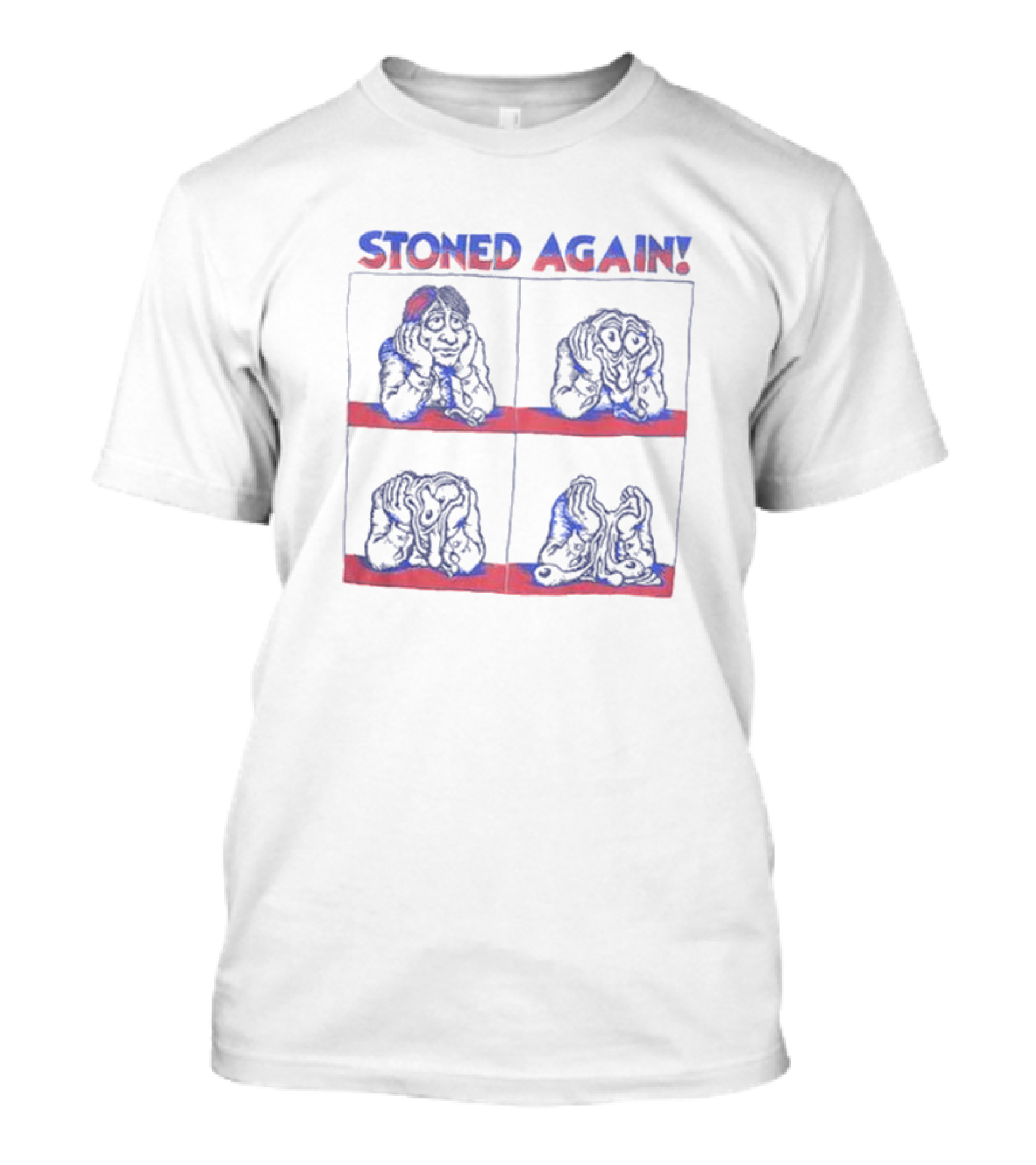 Stoned Again Comic Strip Style Funny Dogs T-Shirt