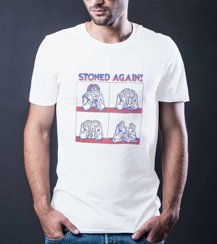 Stoned Again Comic Strip Style Funny Dogs T-Shirt