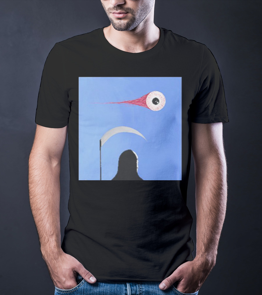 Grim Reaper With Scythe And Eyeball In Blue Sky Doja Cat Merch T-Shirt