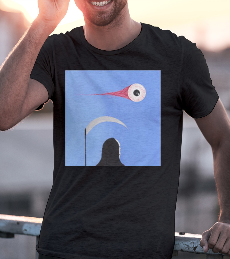 Grim Reaper With Scythe And Eyeball In Blue Sky Doja Cat Merch T-Shirt