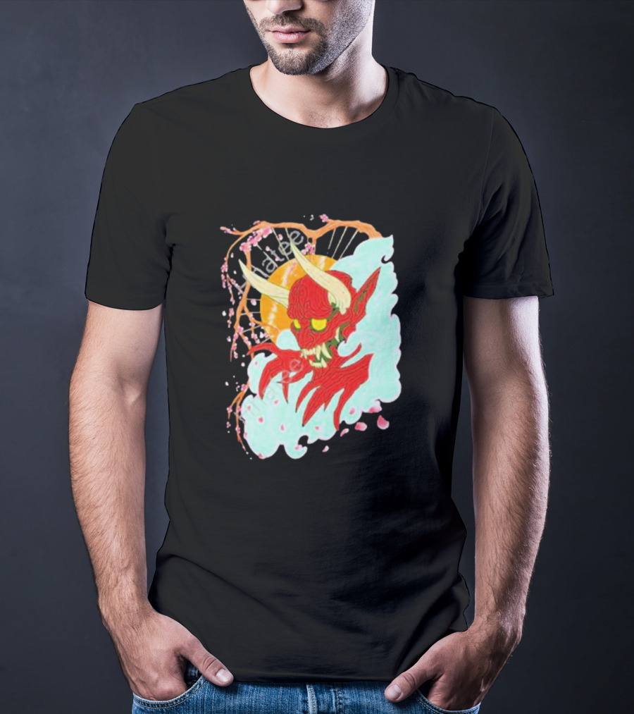 Elvis The Alien Oni Ayylien Clothing Red Demon Mask T-Shirt